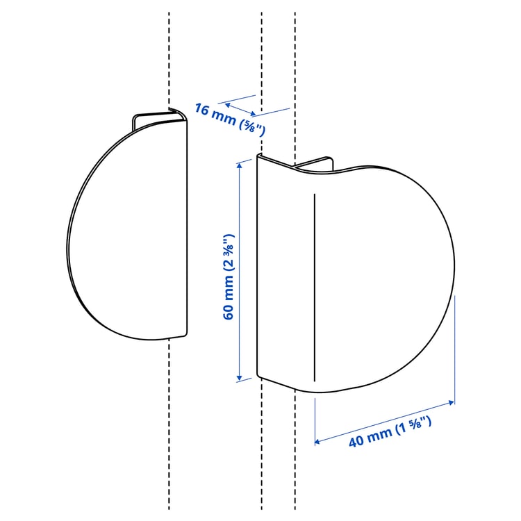 Illustration with measurements for the product: LATMASK.