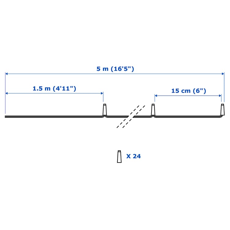 Illustration with measurements for the product: LEDFYR.