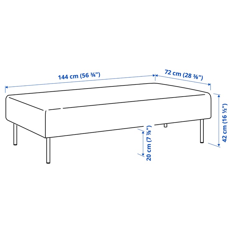 Illustration with measurements for the product: LILLEHEM.