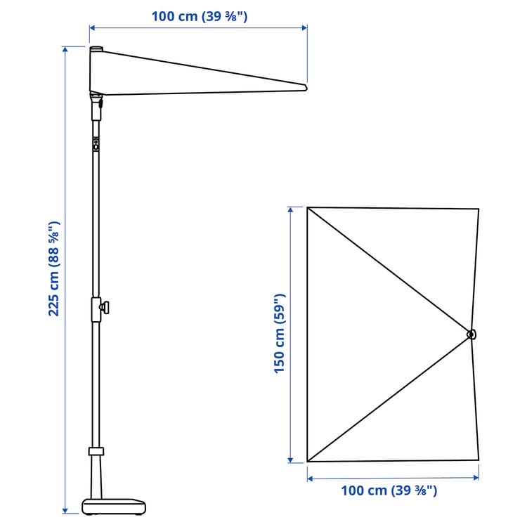 Illustration with measurements for the product: LILLEÖ.