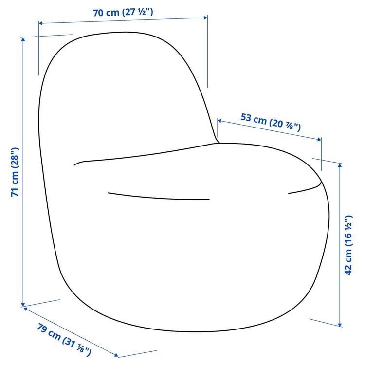 Illustration with measurements for the product: LILLESÄTER.