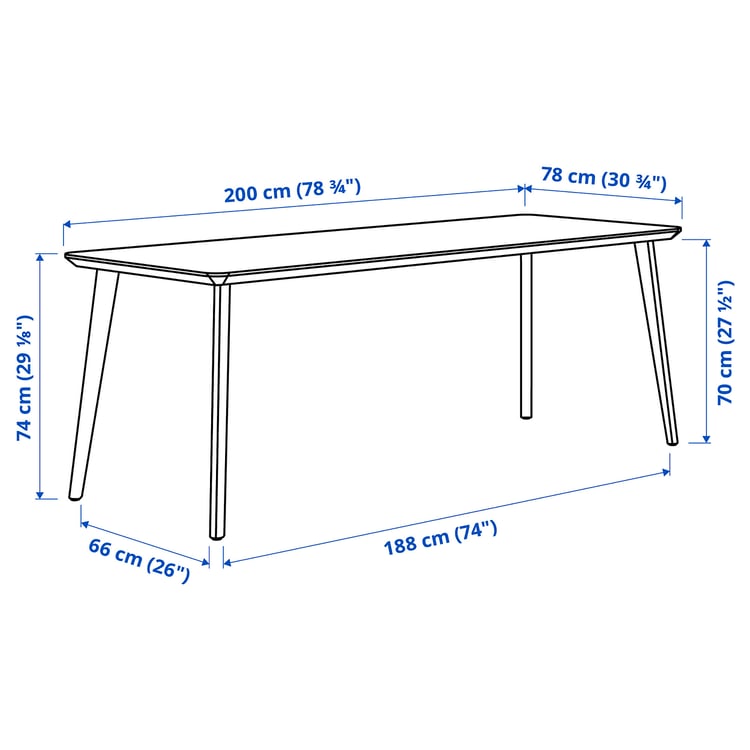 Illustration with measurements for the product: LISABO.