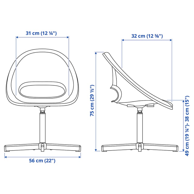 Illustration with measurements for the product: LOBERGET.