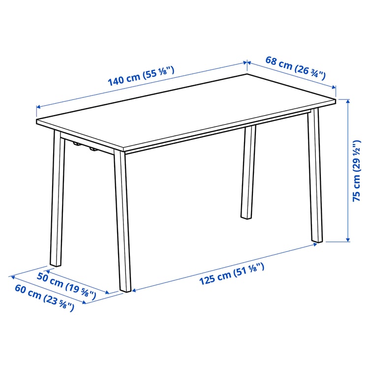 Illustration with measurements for the product: MITTZON.