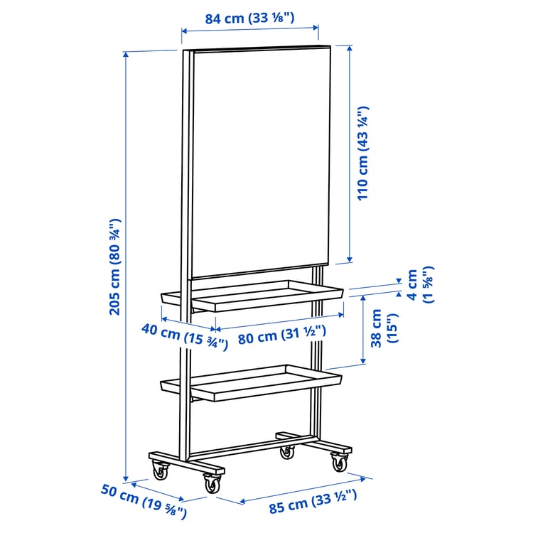Illustration with measurements for the product: MITTZON.