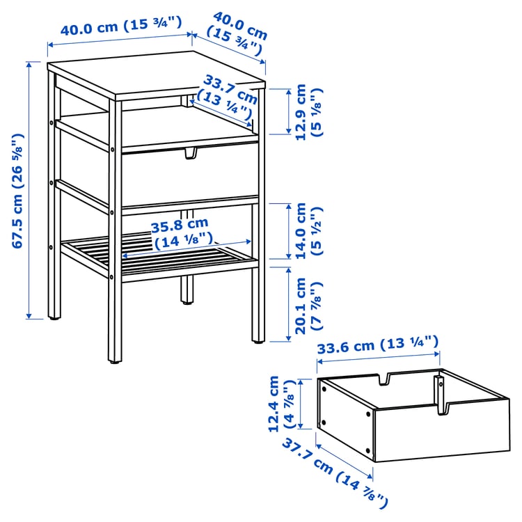 Illustration with measurements for the product: NORDKISA.