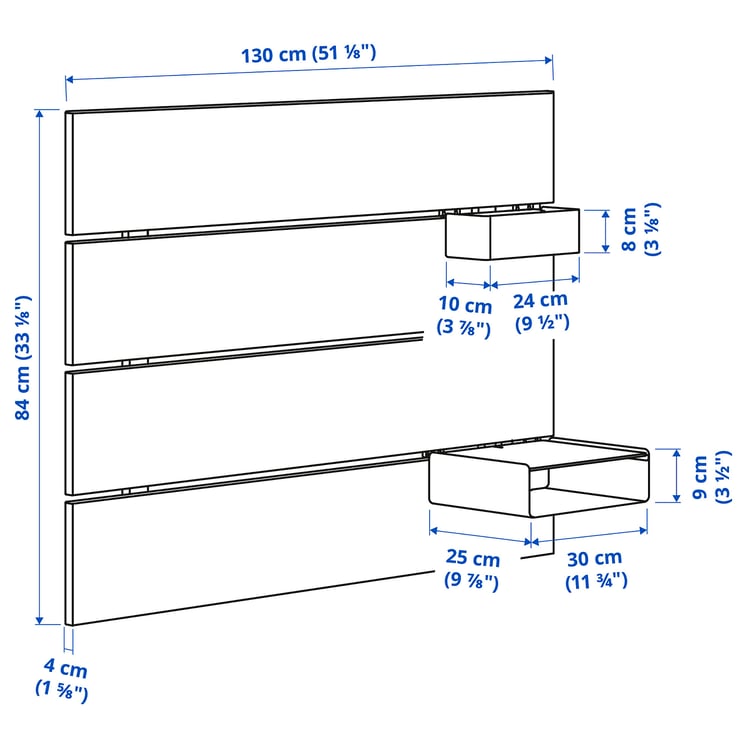 Illustration with measurements for the product: NORDLI.