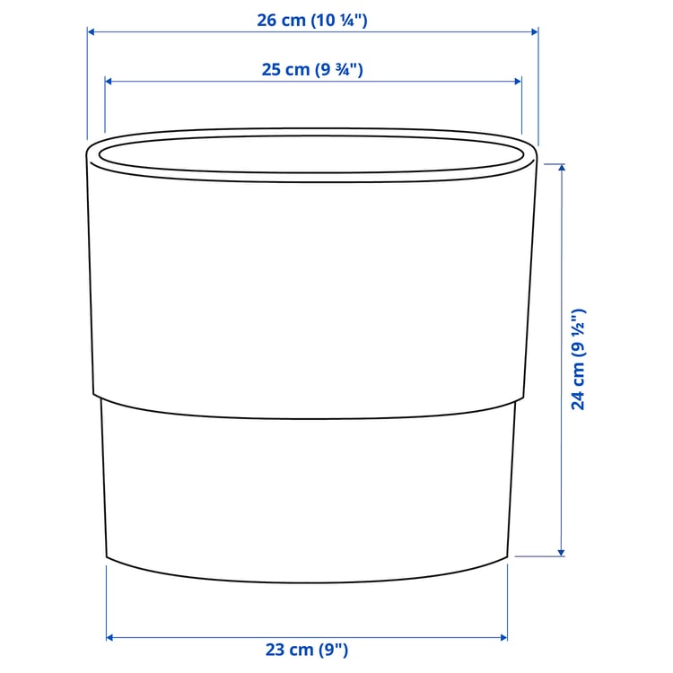 Illustration with measurements for the product: NYPON.