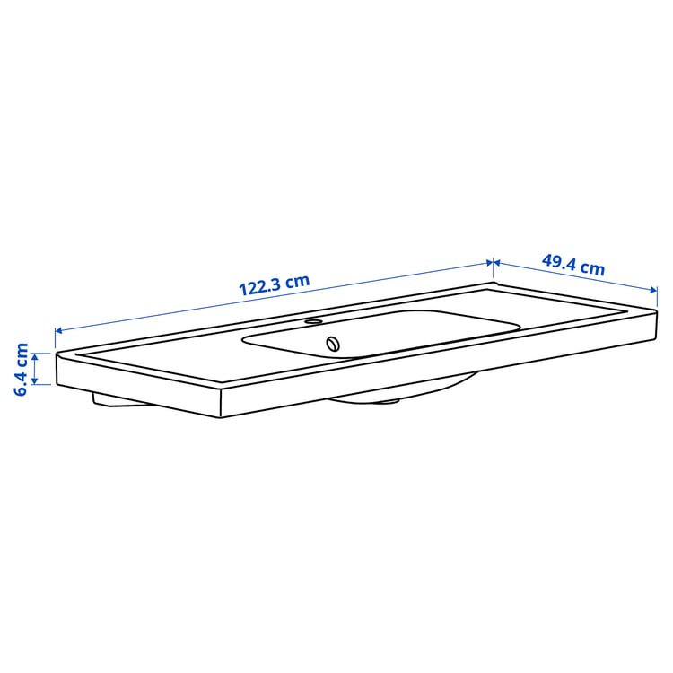 Illustration with measurements for the product: ORRSJÖN.