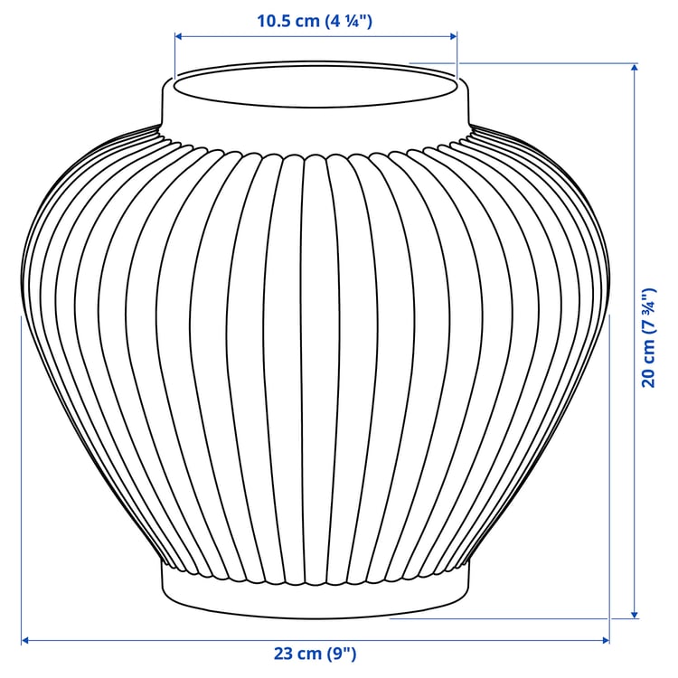 Illustration with measurements for the product: PELARBJÖRK.