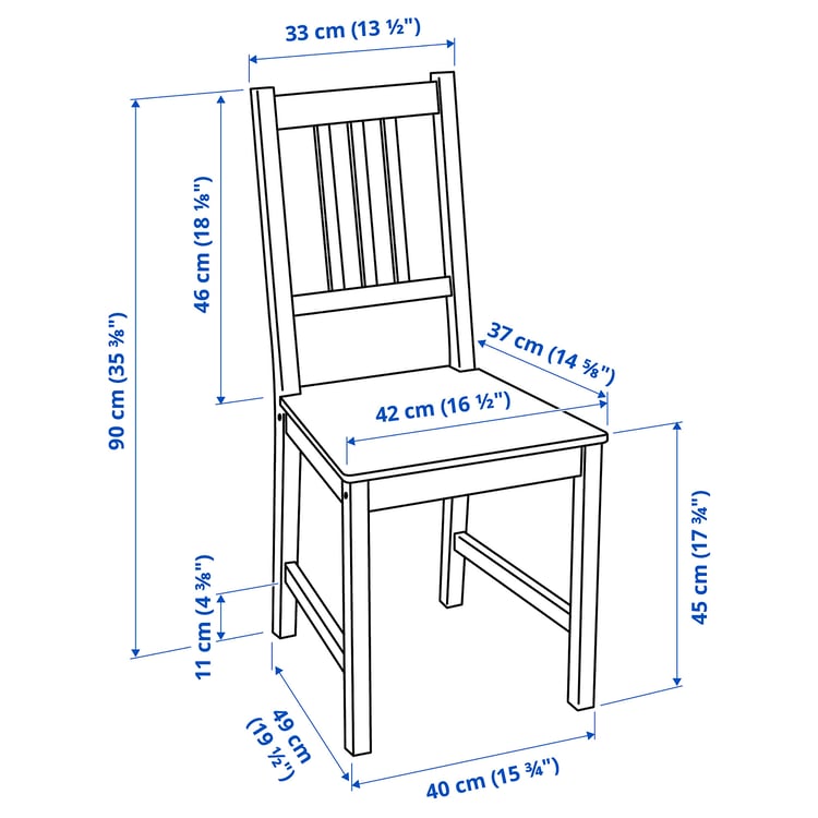 PINNTORP Table and 2 chairs, light brown stained white stained/white stained pine, 67/124 cm