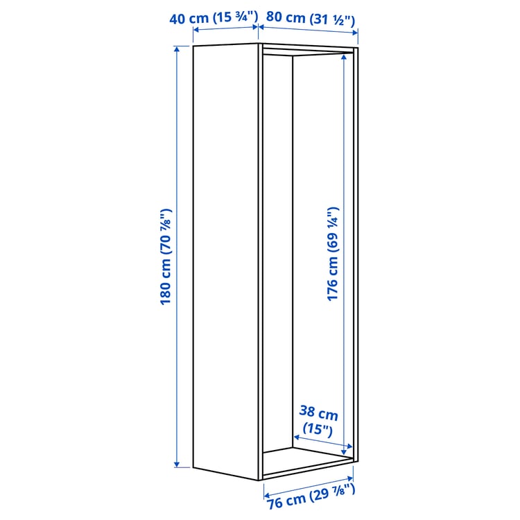 Illustration with measurements for the product: PLATSA.