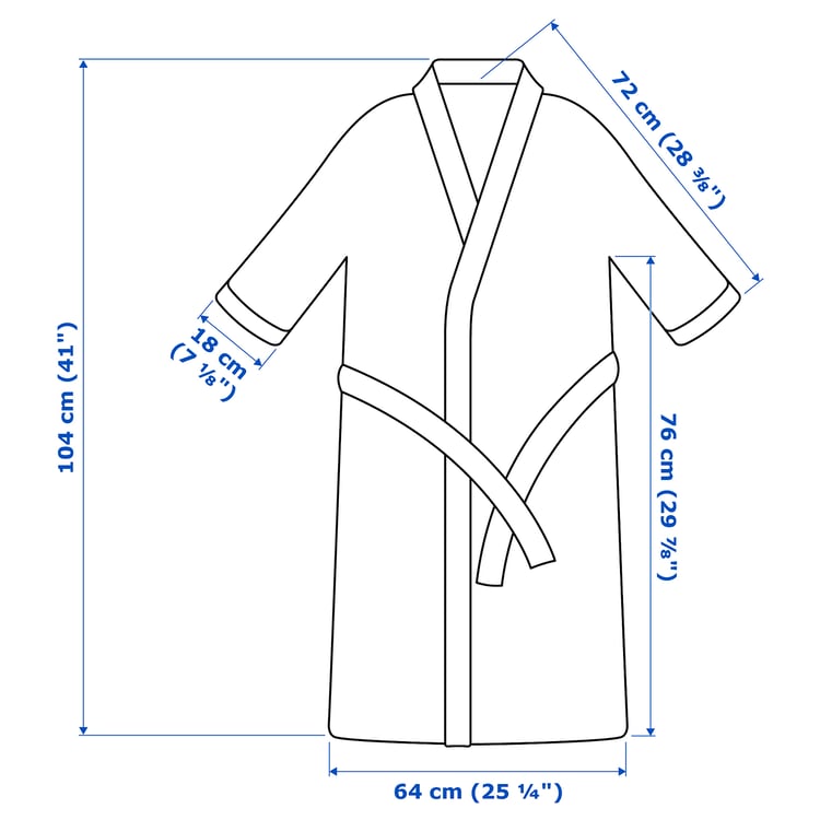 ROCKÅN Bath robe, grey, S/M