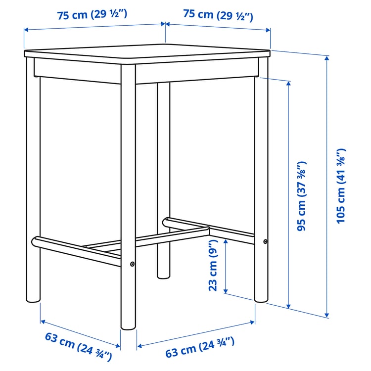 Illustration with measurements for the product: RÖNNINGE.