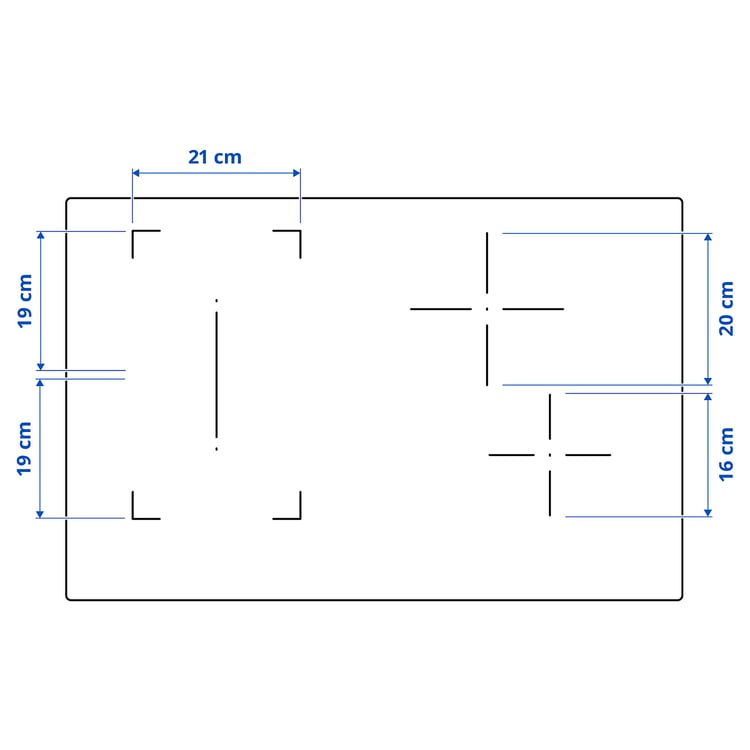 Illustration with measurements for the product: ROGESTAD.