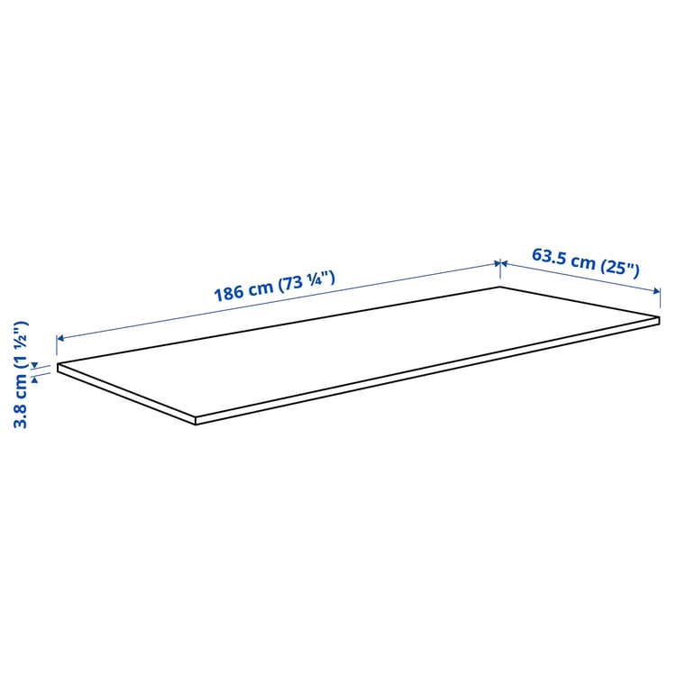 SÄLJAN Worktop, dark grey stone effect/laminate, 186x3.8 cm