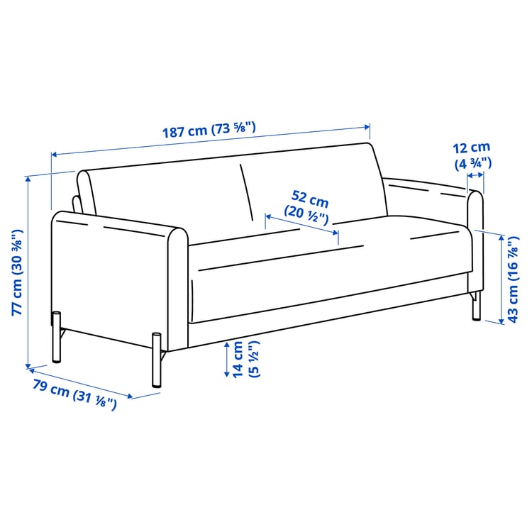 Illustration with measurements for the product: SALTMYRAN.