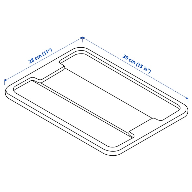 Illustration with measurements for the product: SAMLA.