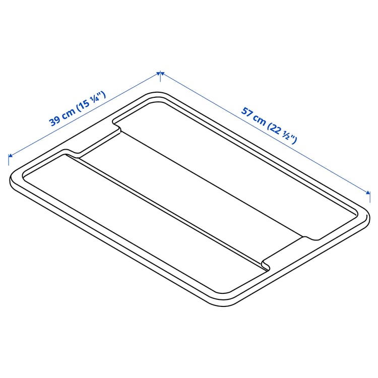 Illustration with measurements for the product: SAMLA.