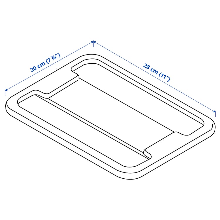 Illustration with measurements for the product: SAMLA.