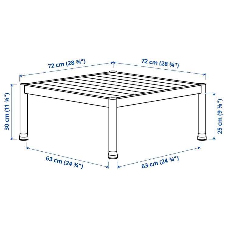 Illustration with measurements for the product: SEGERÖN.