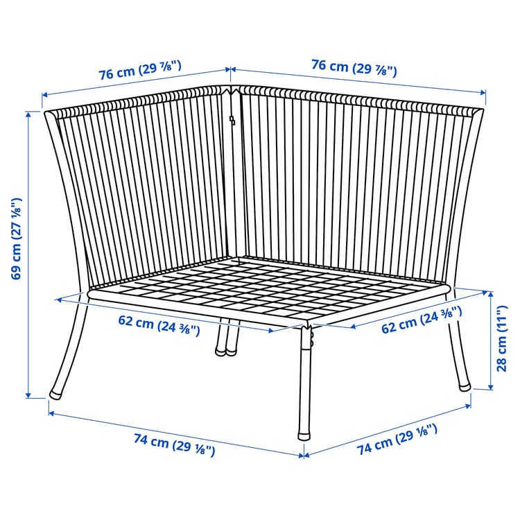 Illustration with measurements for the product: SEGERÖN.