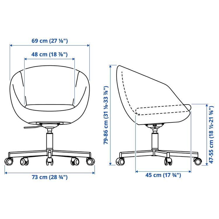 Illustration with measurements for the product: SKRUVSTA.