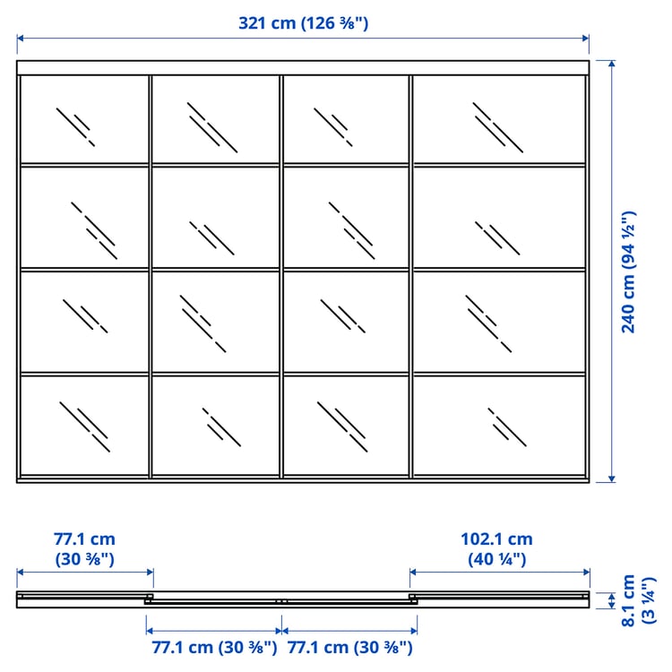 Illustration with measurements for the product: SKYTTA.