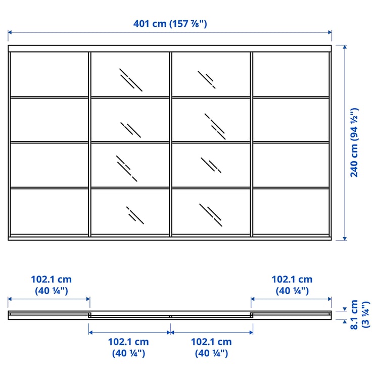 Illustration with measurements for the product: SKYTTA.