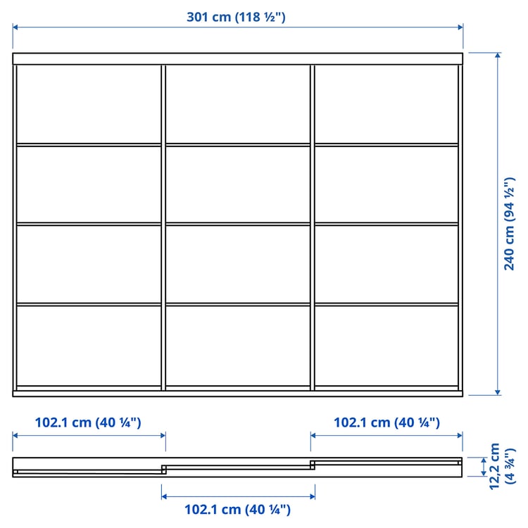Illustration with measurements for the product: SKYTTA.