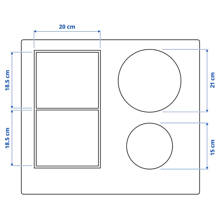Illustration with measurements for the product: SMAKLIG.