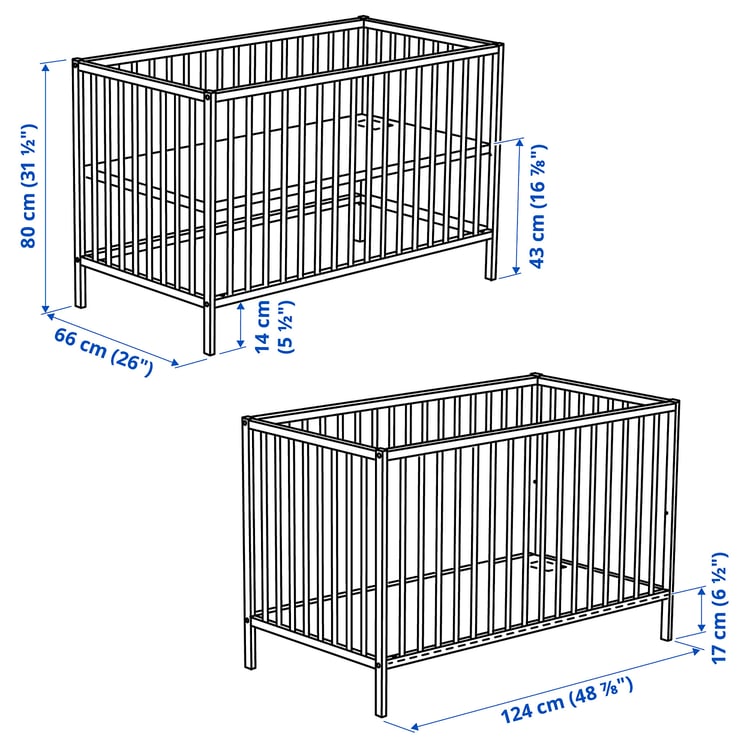 SNIGLAR Cot, beech, 60x120 cm