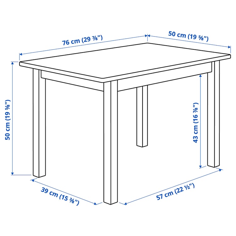 Illustration with measurements for the product: SUNDVIK.