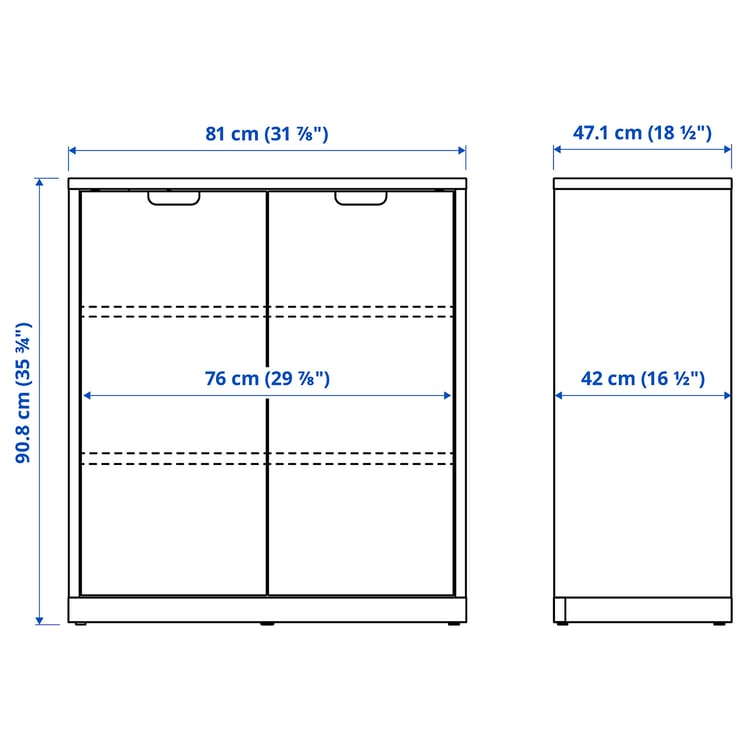 Illustration with measurements for the product: TONSTAD.