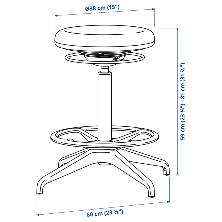 Illustration with measurements for the product: TROTTEN/LIDKULLEN.