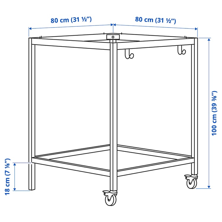 Illustration with measurements for the product: TROTTEN.