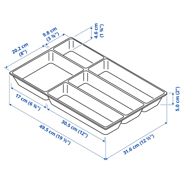 Illustration with measurements for the product: UPPDATERA.