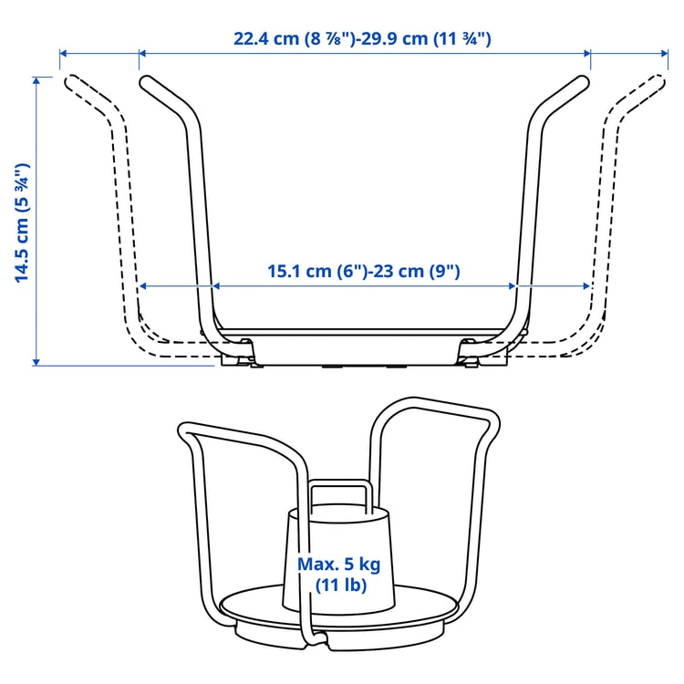UPPDATERA Plate holder, anthracite, 15-23 cm