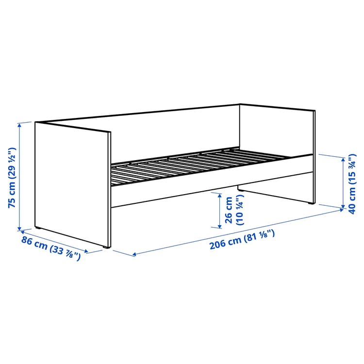 Illustration with measurements for the product: VIHALS.