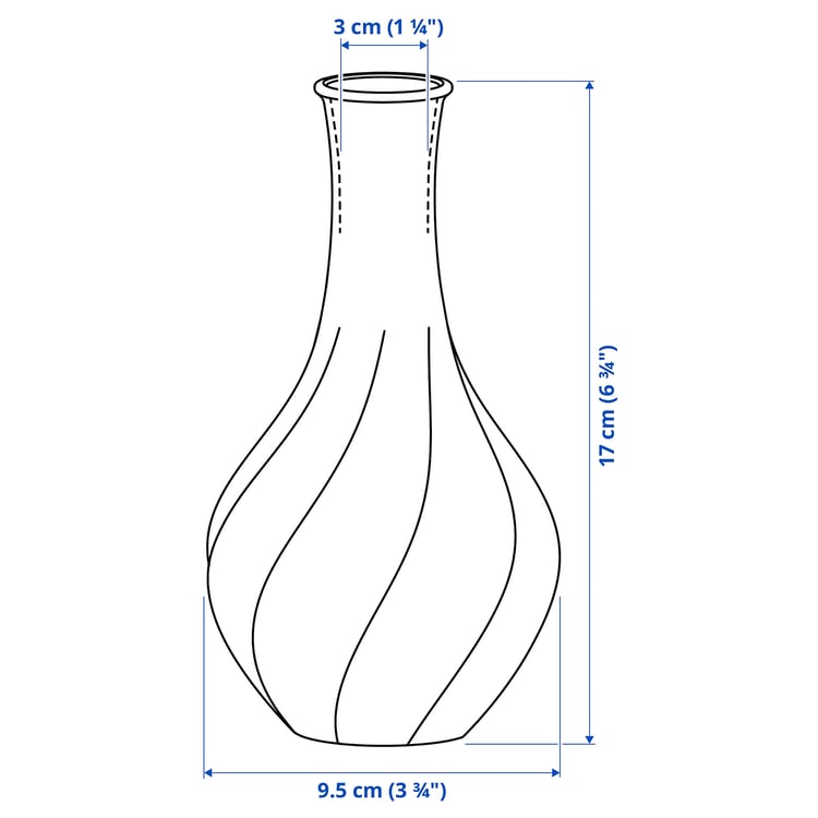 VILJESTARK Vase, clear glass, 17 cm