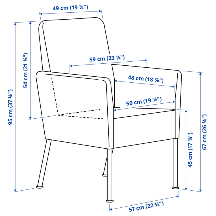 Illustration with measurements for the product: VITTSKÄR.