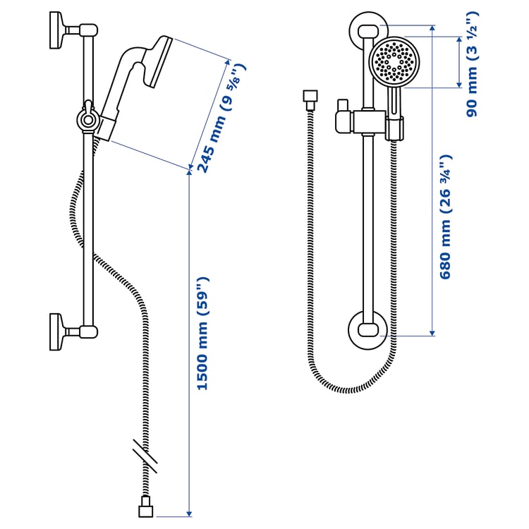 Illustration with measurements for the product: VOXNAN.
