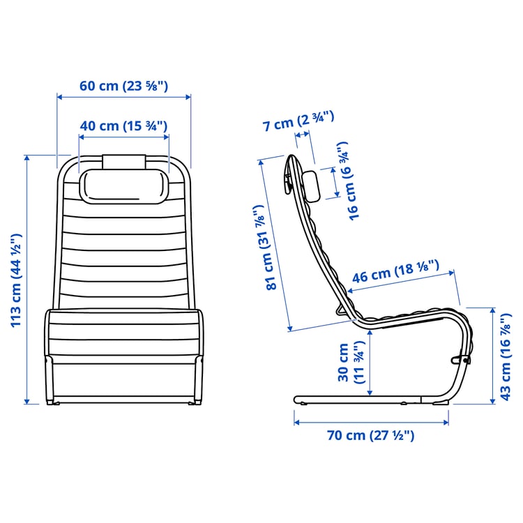 Illustration with measurements for the product: YXSTABY.