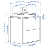 Illustrazione con le misure del prodotto: ÄNGSJÖN.