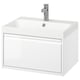 ÄNGSJÖN: mobile bagno sospeso bianco moderno, design elegante e minimale con cassetto pieno, lavabo in marmo dai bordi nitidi.