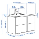 Illustrazione con le misure del prodotto: ÄNGSJÖN.