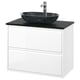 ÄNGSJÖN / OXMYREN Mobile lavabo/cassetti/lavabo/misc, lucido bianco/nero effetto marmo, 82x49x77 cm