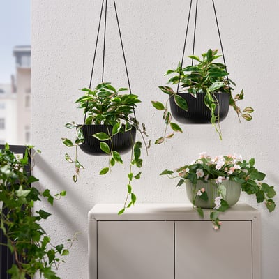 Angoily 2 Cestini Portavasi Sospesi In Ferro Nero | Fioriere Per Ringhiera Balcone, Recinzione E Davanzale