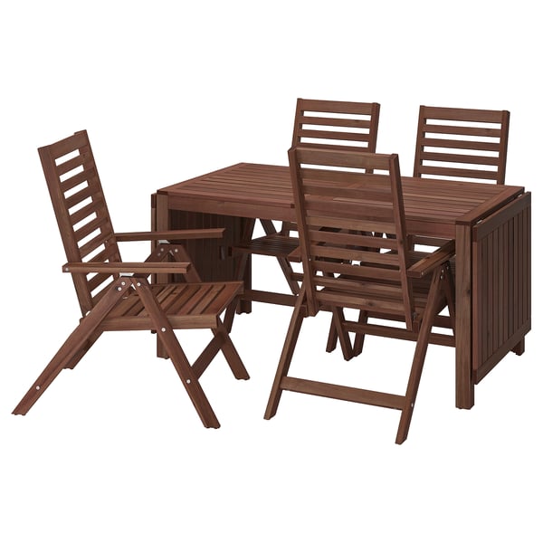 Applaro Tavolo 4 Sedie Relax Da Giardino Mordente Marrone Ikea It