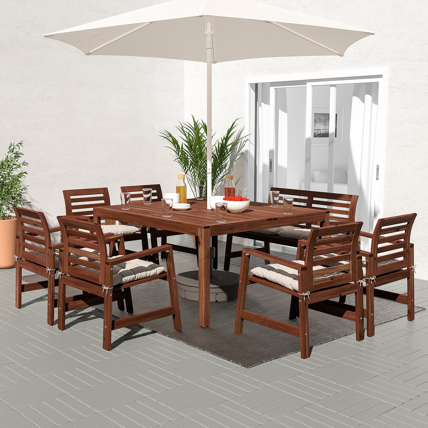 Applaro Tavolo Da Giardino Mordente Marrone 140x140 Cm Ikea It